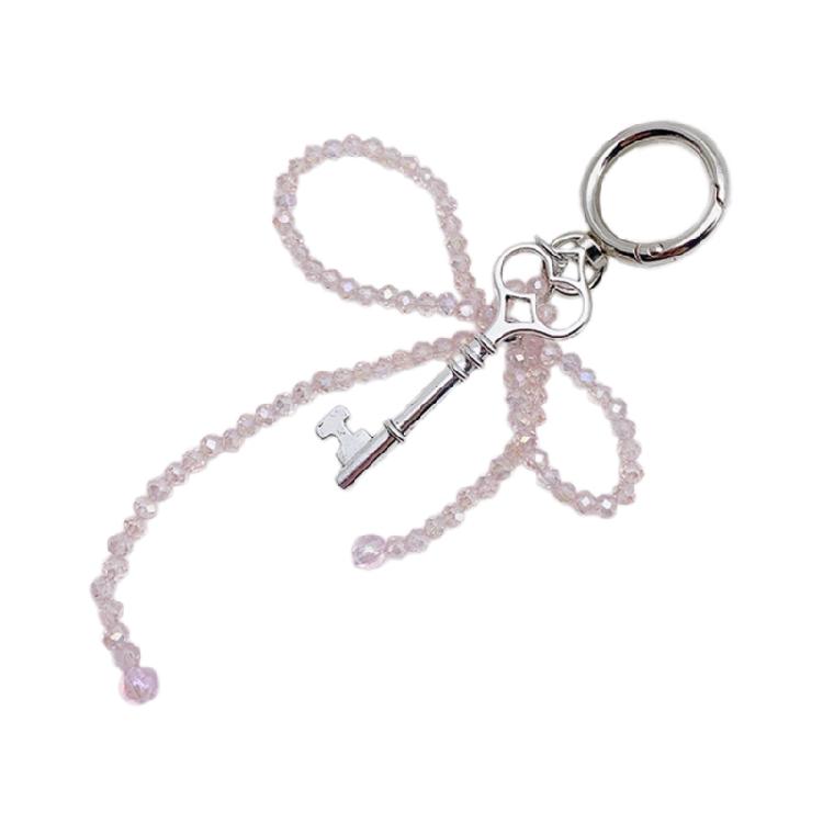 Fashionable Beaded Butterfly Pendant Phone Chain Keyring Phones Charm Keychain
