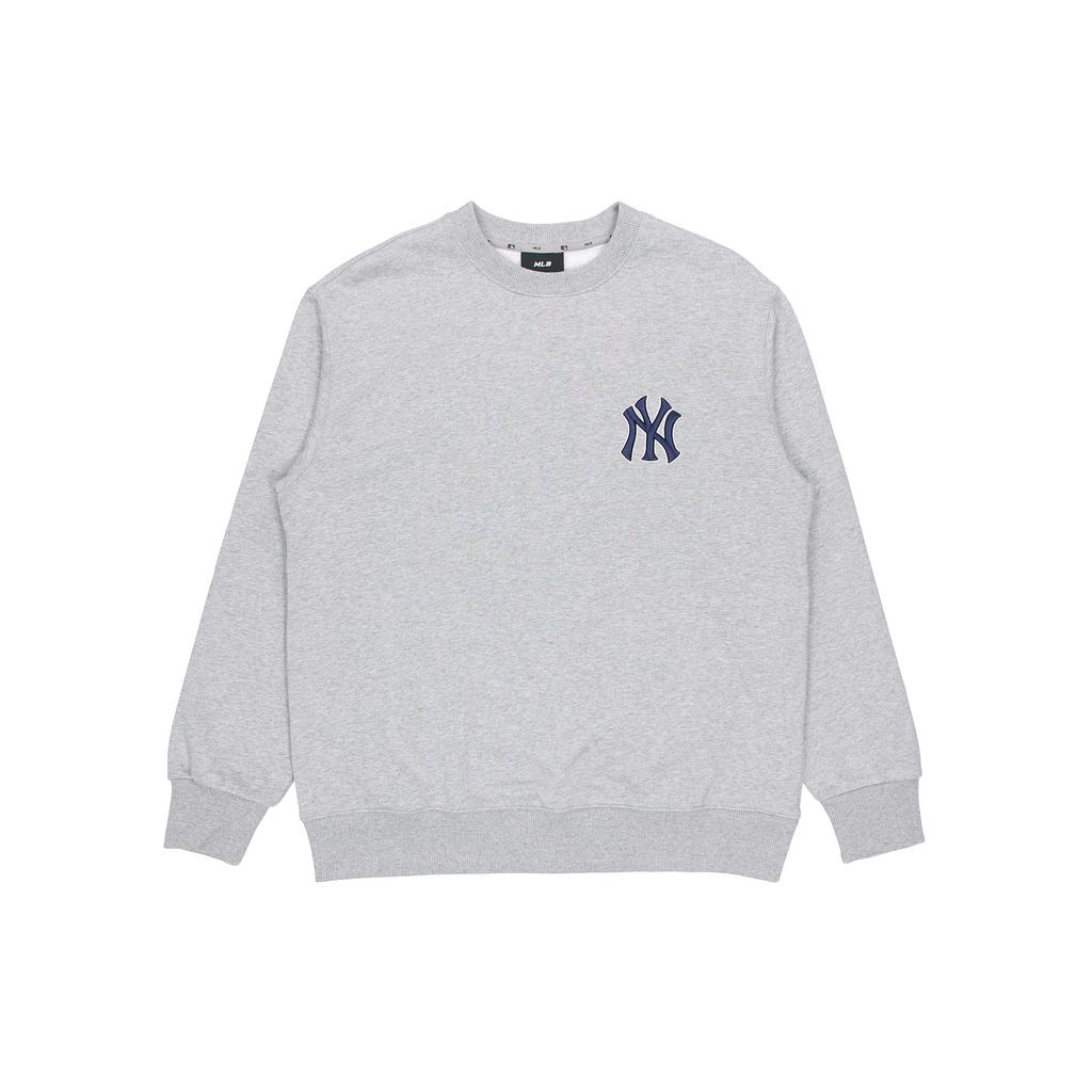 MLB Floral Series New York Yankees Back Floral Gradient Logo Crewneck Long Sleeve Sweatshirt Unisex sweatshirt Gray 3AMTM0514-50MGS