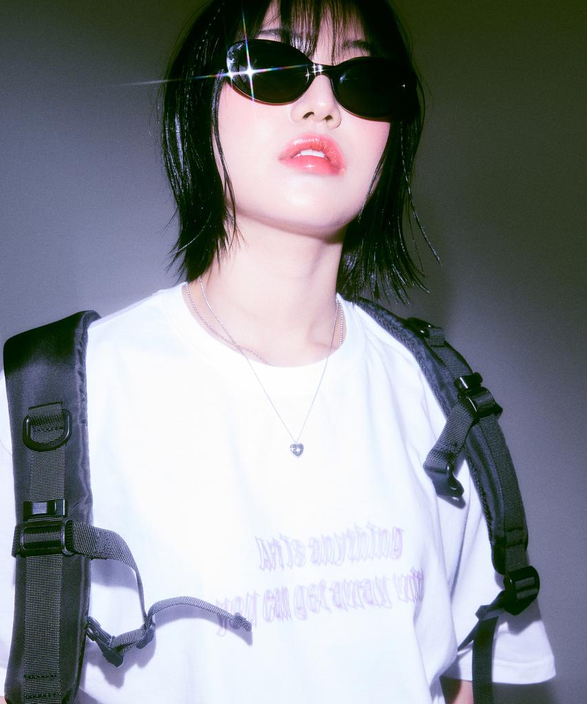 QUTON Anything Purple Oversized Heavy Short Sleeve T-Shirt_White