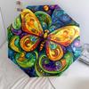 Colorful Butterfly  pattern, automatic folding umbrella, portable and foldable design, 8 ribs, a Christmas or birthday gift.