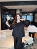 Spring Sweet Princess Lace Ice Silk Pajamas: Women's Loose Korean Court Style, Long Sleeve Pullover Top and Pants Set