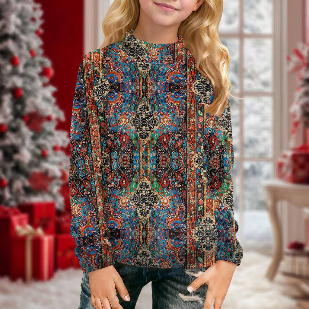 Dziecięce codzienne bluzki z długim rękawem z nadrukiem