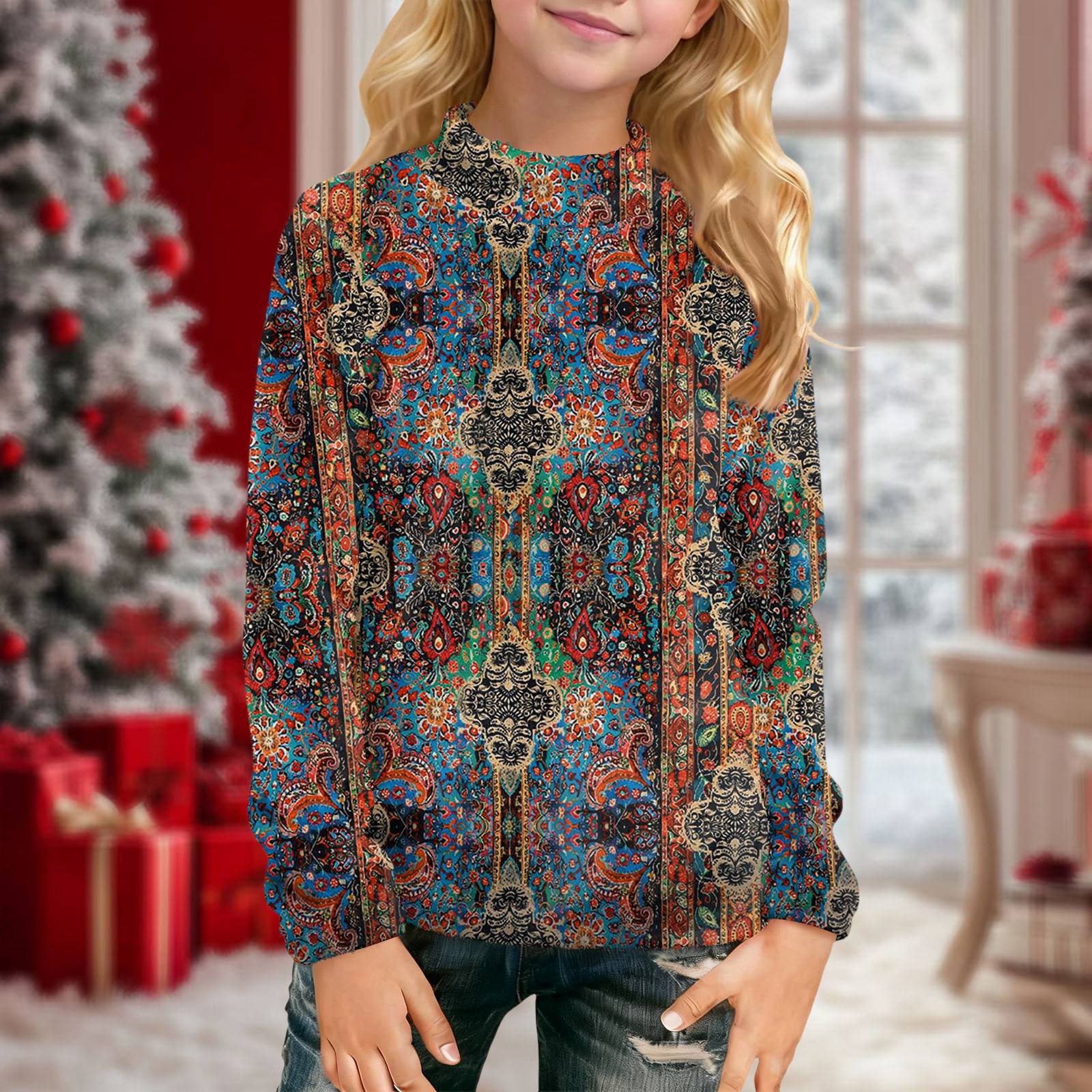 

Детская повседневная футболка с длинным рукавом и принтом 160 винный