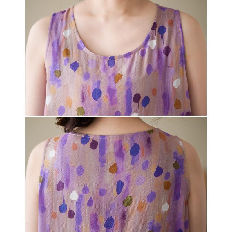 DIMANAF 2025 New Summer Women Plus Size Loose Vintage Dot Printing Dress Basic Sundress Casual Long Dress