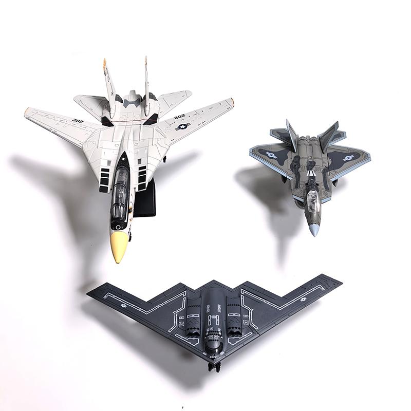 DIY Creative Military Series Building Blocks F14 Multi Purpose Supersonic Fighter F-22 SU-57 B2 Bomber Model Toys For Kids Gifts