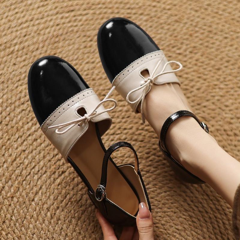 

Модные Ретро Бургунди Низкий Каблук Туфли Женская Мода Смешанные Цвета Блокировка Швы Пряжка на Щиколотке Дизайнерская Обувь Элегантный Комфорт Туфли для Платья 40 чёрный