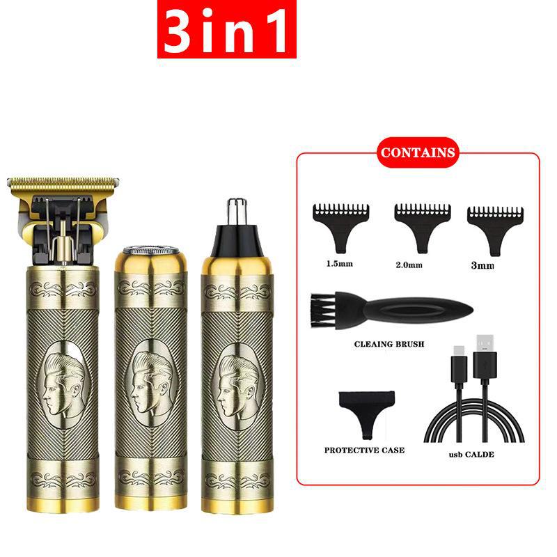3-in-1 Electric Grooming Kit: Shaver, Hair Clipper & Nose Trimmer