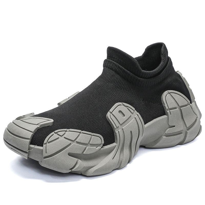 Summer new men's shoes fly-woven breathable socks shoes fashionable one-pedal lazy shoes soft sole comfortable dad shoes