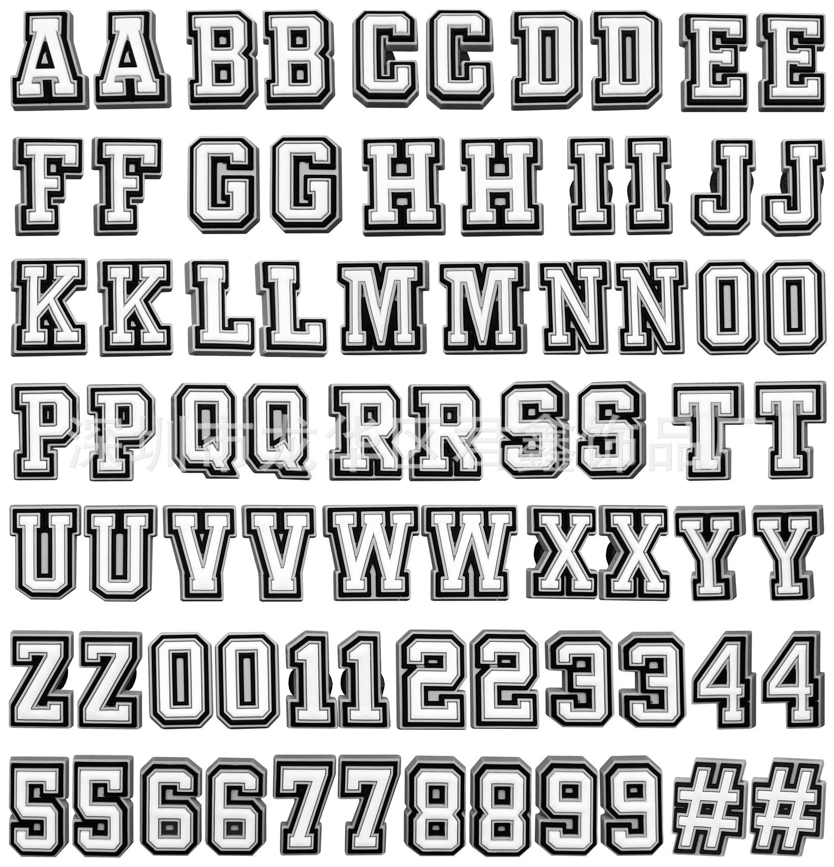 

Красочные Светящиеся Буквенно-цифровые Застежки для Клогов для Мальчиков - Белые Декоративные Пластиковые Аксессуары для Обуви