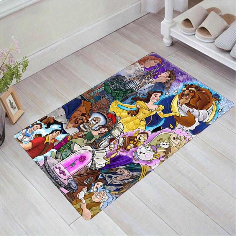 

1pc Beauty and The Beast Collection Rug Anti Slip, Non Shedding, Ideal for Living, Bedroom & Laundry Handcrafted Home Decor 60cm by 90cm