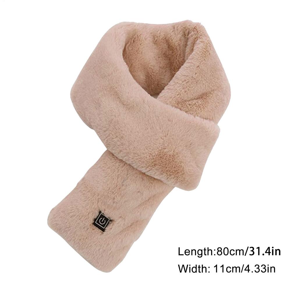 Electric Heated Scarf USB Charging Soft Heating Neck Wrap Winter Electric Scarf with 3 Temperature Settings for Women