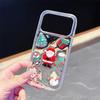 3D Epoxy Christmas Father Santa Claus Clear Phone Case For iPhone 17 Air 16 15 14 13  Pro Max Plus Shockproof Cover Bumper Back Phone Cover