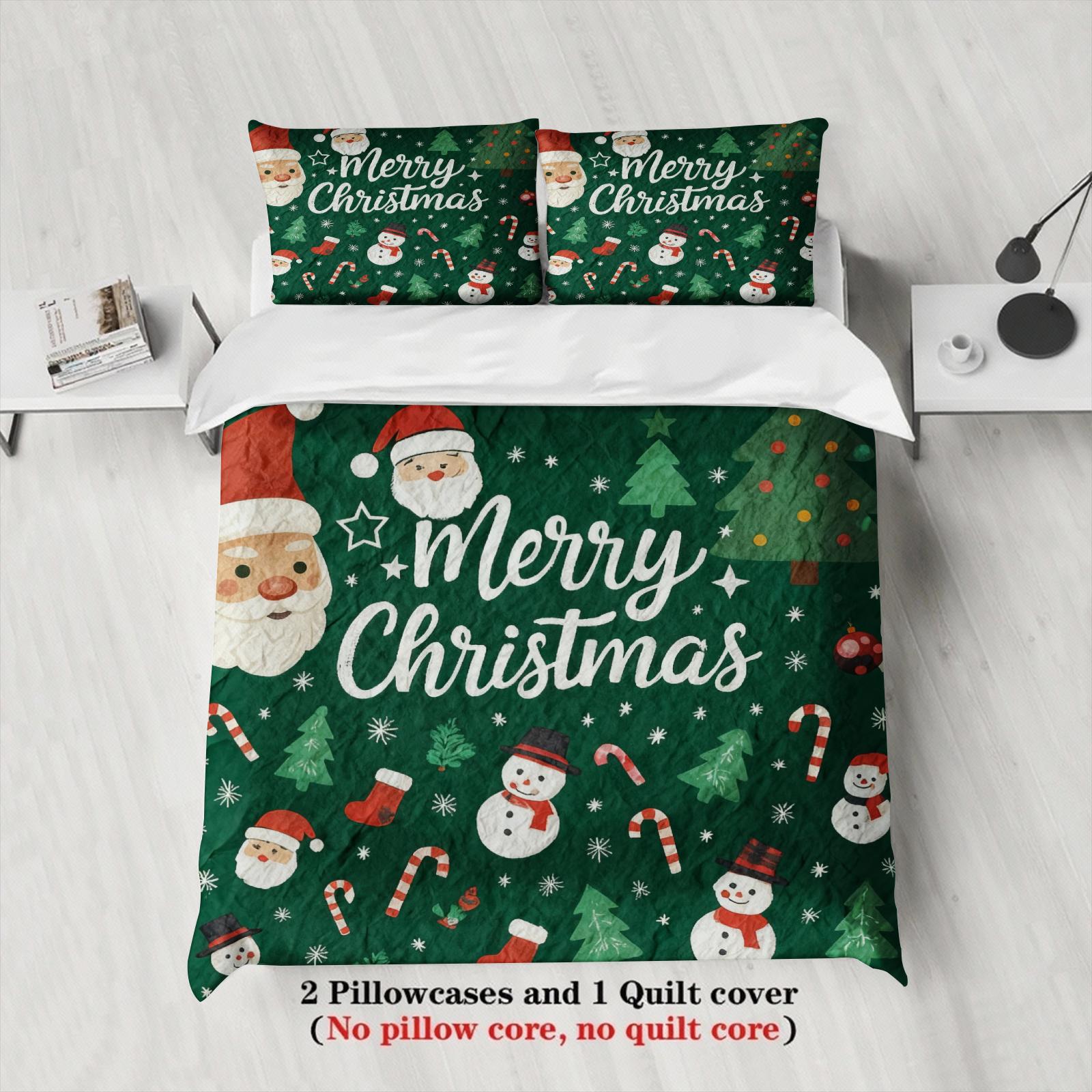 

Comforter 2026 Christmas Bedding Set Christmas Single Twin Queen King Size No Filling Birthday Christmas Gift For Kids Comforter (quilt)-EU Single(135*200cm)3pcs