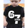 European Sizes Fashionable Neck Short-Sleeve T-Shirt for Boys Featuring The Numbers 'Six Seven' 67