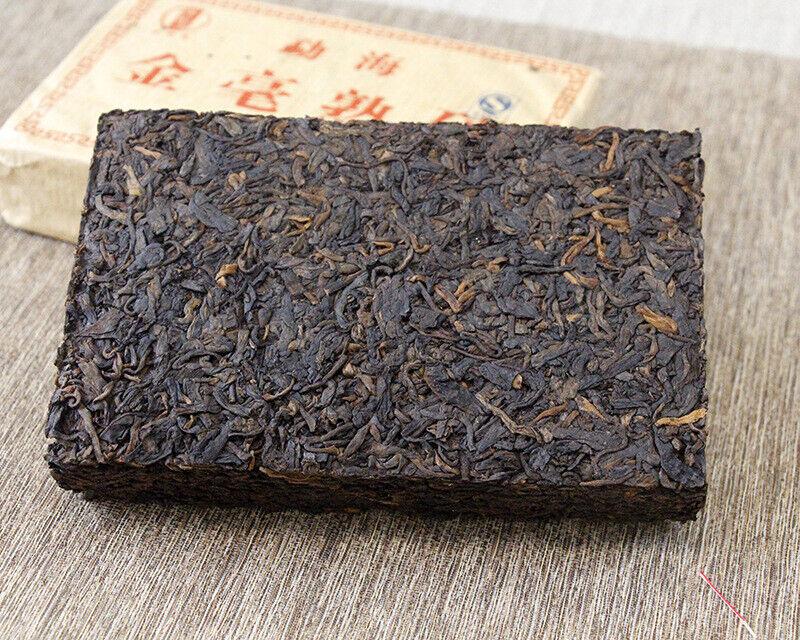 Ten-year-old Yunnan Menghai Pu'er Tea Jinhao Ripe Brick 250g Fermented Ripe Tea