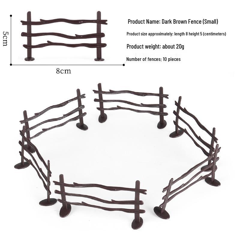 Farm Animal Miniature Set: Horse, Sheep, Cattle, and Pigsty Fences for Kids' Playhouse