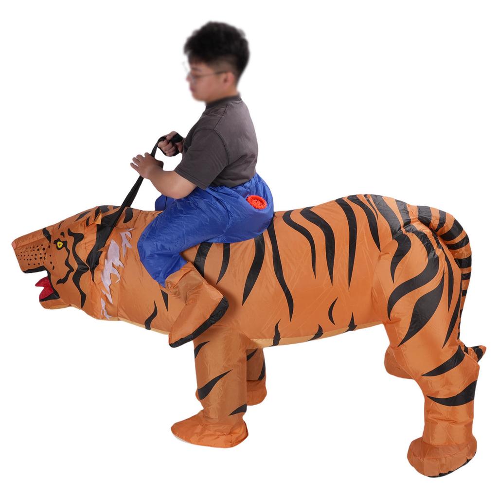 Costume de Tigre Gonflable Drôle Costume d'Animal Gonflable Corps Entier Taille L pour Hauteur de Corps 150-190cm