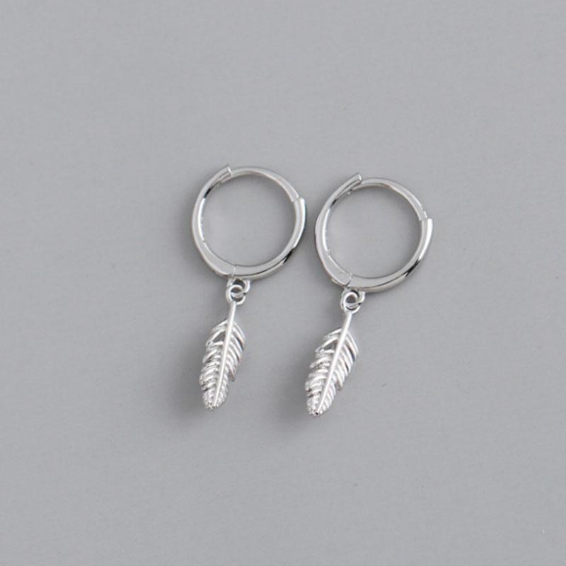 VENTFILLE 925 Sterling Silver Hot Sale Korean Feather Earrings Simple Temperament Exquisite Hot Semale Sexy Jewelry Gift