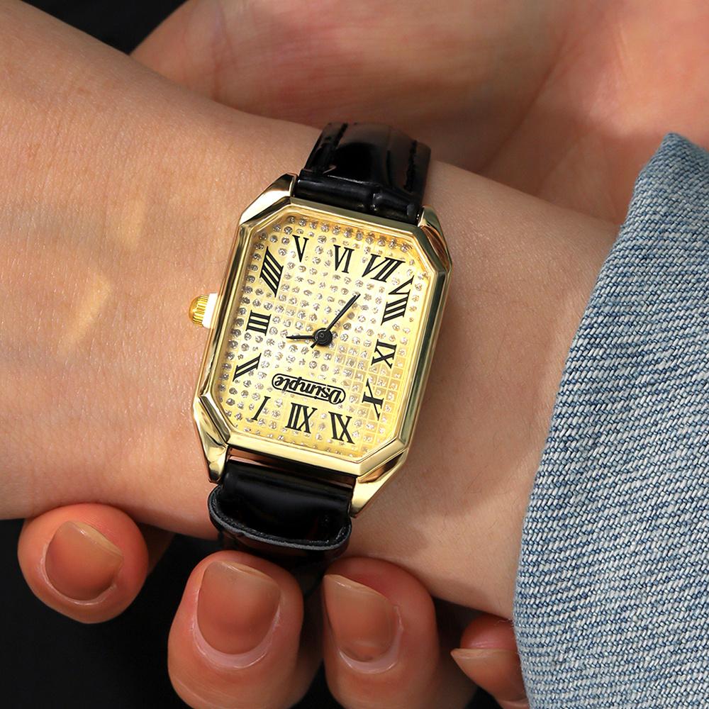 2pcs/set Couple Fashion Watch Set, PU Leather Strap Square Dial Roman Numeral Design Watch | Elegant Watches | Gifts