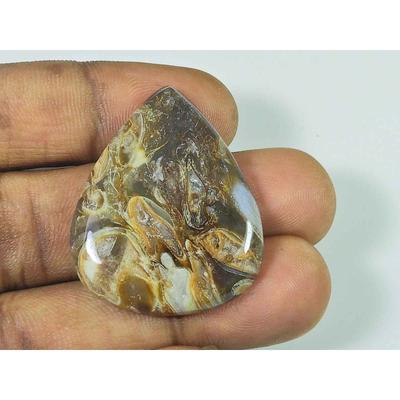 52Cts. Natürlicher Calcit, ovaler Kristall-Cabochon, loser Edelstein, 29 x 37 x 06 mm, SK-3418