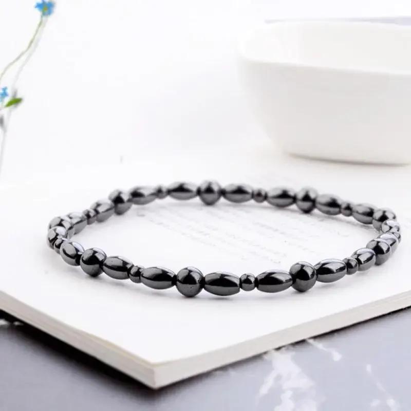 Magnet Black Anklet Bracelet Gallstone Hematite Chain Bracelet Foot Chain for Women
