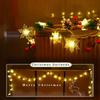 30 Led 10ft Christmas Garland Snowflake Lights, Pine Cones Red Berry Battery Operated Fairy String Lights 8 Lighting Modes with Timer Indoor Outdoor