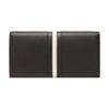 Bally Solid Color Textured Stripe Logo Folded Card Slot Leather Coin Purse Men Wallet Black 6304909
