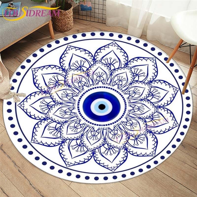 Evil Eye Covor Covor Decoratiuni Interioare Hamsa Palm Mandala Covor Covor Sufragerie Covor Boho Chic Rotund Scaun Covor Rotund