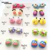 Adorable Colorful Monster Resin Stud Earrings: Whimsical Cartoon Halloween Jewelry