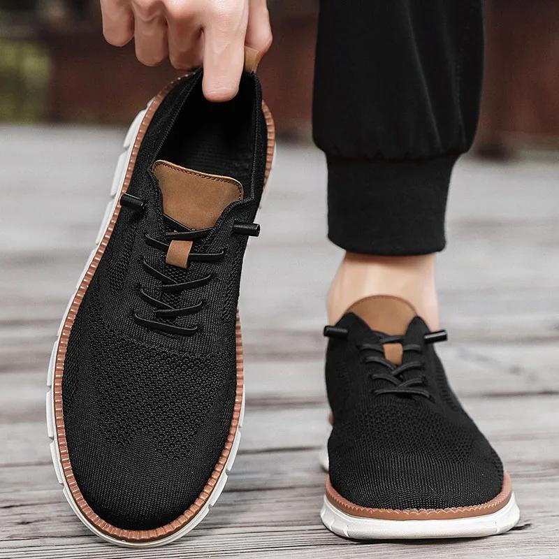 Klassische, atmungsaktive Herren-Freizeitschuhe mit Dämpfung, farblich abgesetztem Design, vielseitige Sneaker, leichte Schuhe