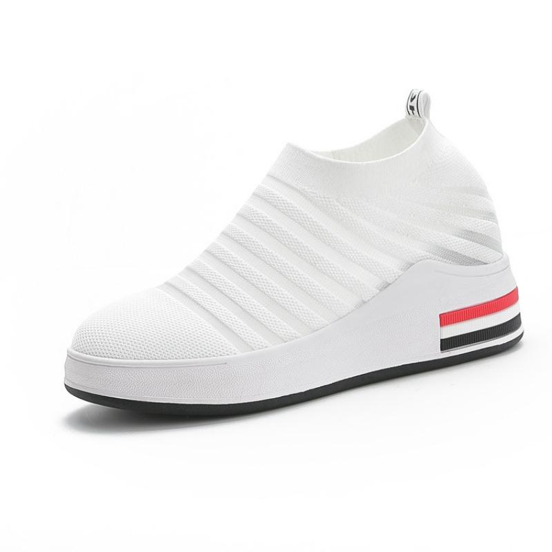 Scarpe da donna autunnali nuove fondo piatto rialzo rete tessuta volante casual sportive a rete scarpe singole donna
