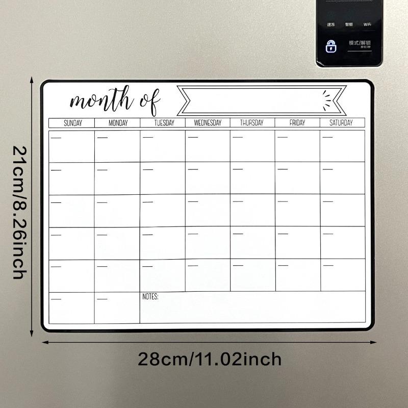 Wall Note Whiteboard Magnetic Refrigerator Sticker Calendar Magnetic Whiteboard Wall Sticker Learning Month Plan Wall Sign