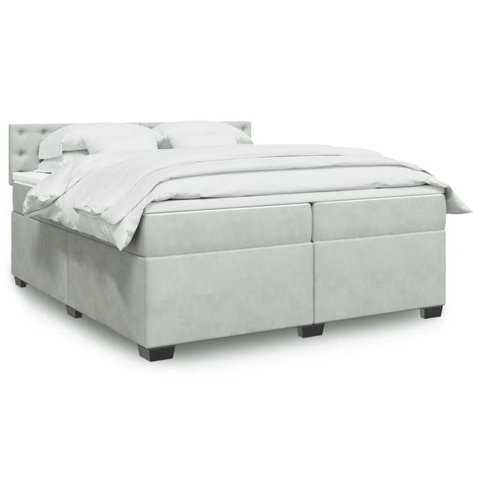 VidaXL Sommier à lattes de lit et matelas Gris clair 200x200cm Velours 3288714