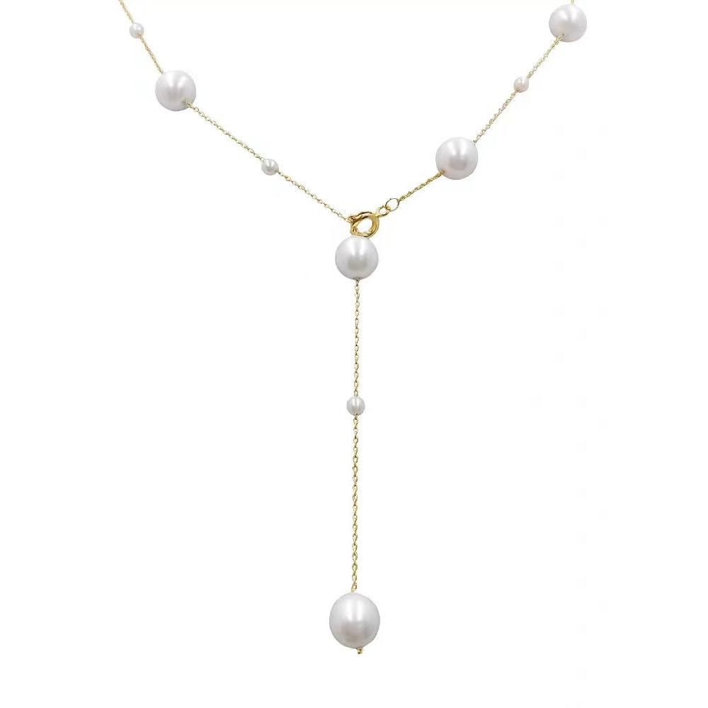 Long pearl necklace women's fragrance soft niche high-end design sense new stacked wear versatile collarbone chain accessories personality