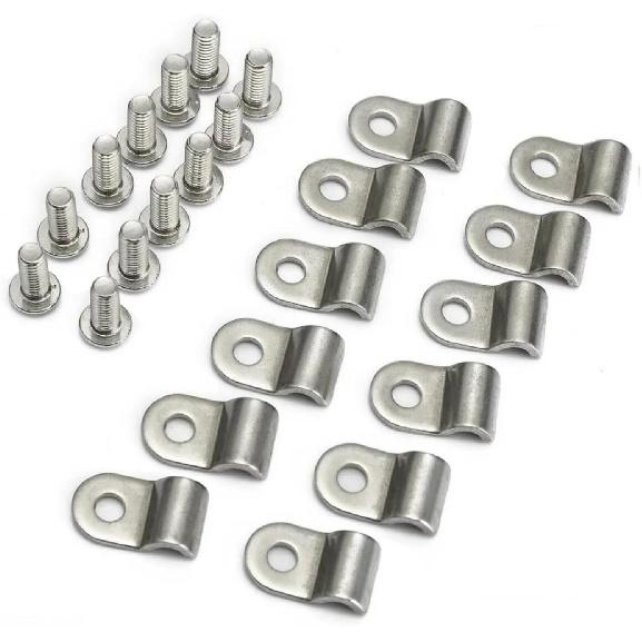 

12 шт. зажимов из нержавеющей стали для одной линии, уличный зажим 3/8 дюйма, подходит для топливной, воздушной, электрической, тормозной систем, линий (EPLC3375 (3/8 9,5 мм)) EPLC3187 (3/16 4.7mm)