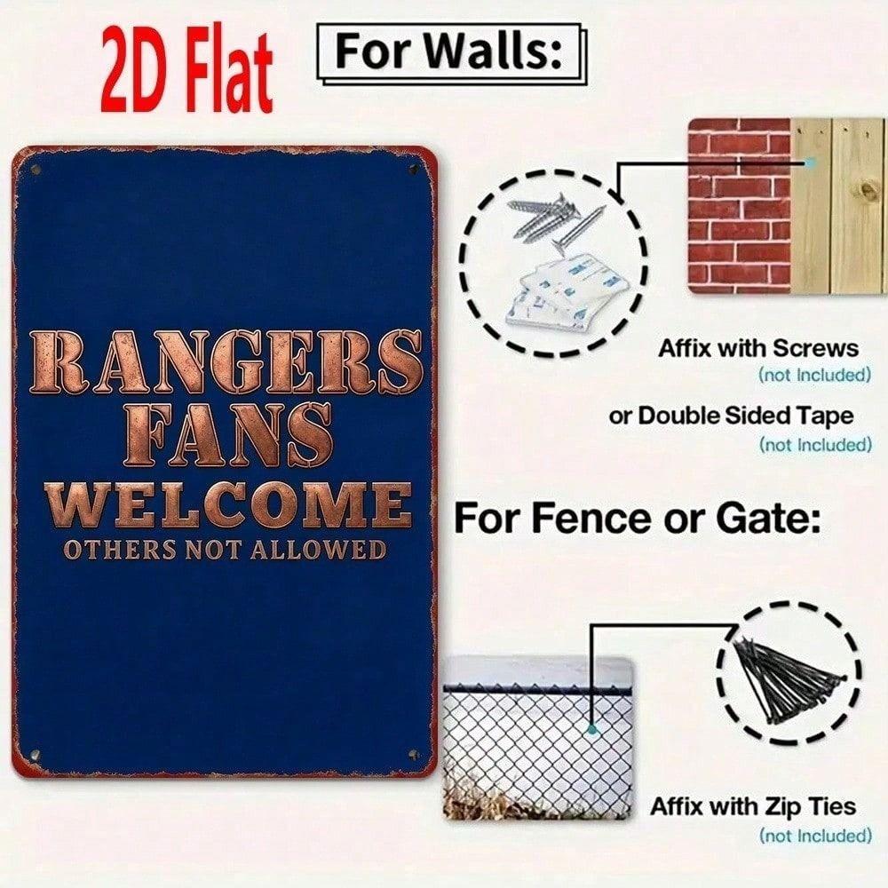 Vintage Metal Sign Rangers Fan Wall Art Decor
