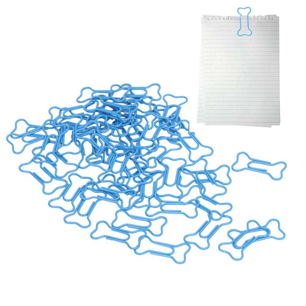 50ks sponky na papír ve tvaru kosti Krásná barva Odolnost proti skluzu Přenosné kancelářské sponky na papír Kostěný papír