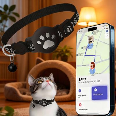 Coleira Localizadora de Gato Leve Ajustável Rastreamento GPS em Tempo Real Fora Tiras Refletoras Para Segurança Noturna Aumentar a Segurança do Animal de Estimação