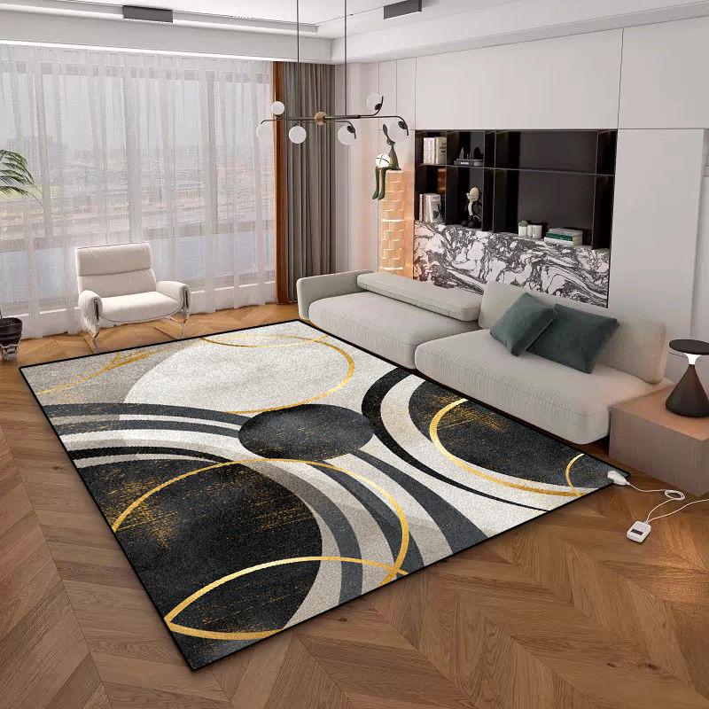 Modern Geometric Carpet for Living Room Large Area Decoration Home Rugs for Bedroom Soft Non-slip Golden Lounge Sofa Mat 200x300