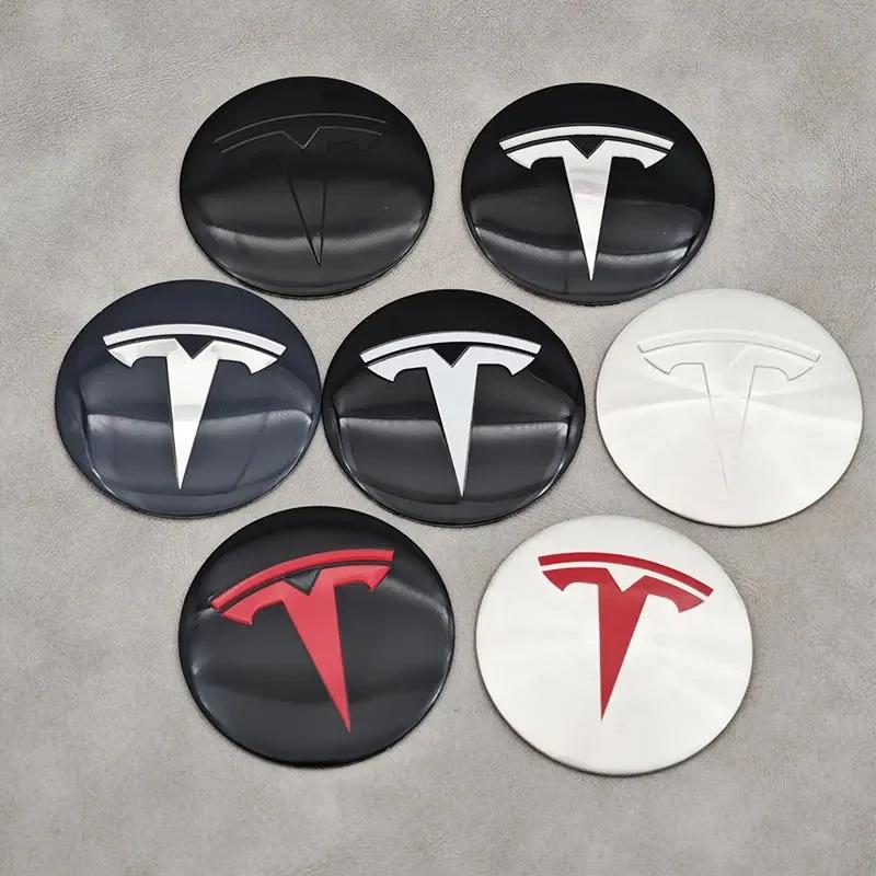 Autosticker Tesla 40 Stuks 56mm Auto Wielnaafdoppen Badge Sticker Embleem Decals Accessoires Voor Tesla Model 3 Model Y S Auto