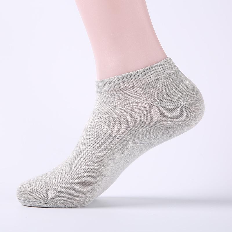 Summer Cotton Socks, Men'S Sports Mesh Men'S Boat Socks, Solid Color Short Socks, Sweat-Absorbing And Breathable Socks.