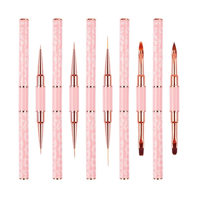 5 Pcs Double-Sided Nail Brush Nails Art Brushes Set Nails Art Liner Brushes Nail Design Brush Nails Art Tool for Salons 1