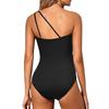European and American New One-shoulder One-piece Tight Swimsuit for Women's Sexy Solid-color Halter Swimsuit