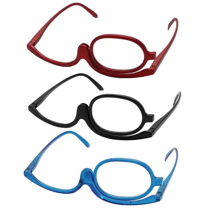 New Rotating Makeup Reading Glasses Women Portable Folding Presbyopia Eyeglasses Fashion Retro Colourful Frame Optical Eyewear