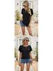 Women's Eyelet Summer Round Neck Short Sleeve Casual T-shirt