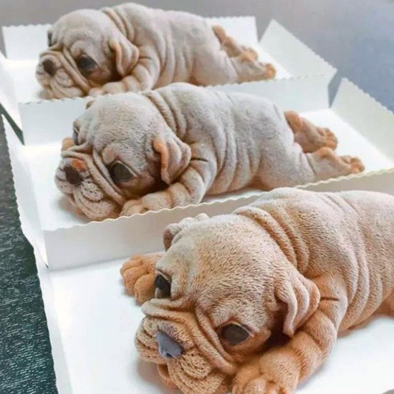 Sanxin Cute Shar Pei Dog Silicone Mold for DIY Chocolate, Ice Cream, Mousse, or Cake.