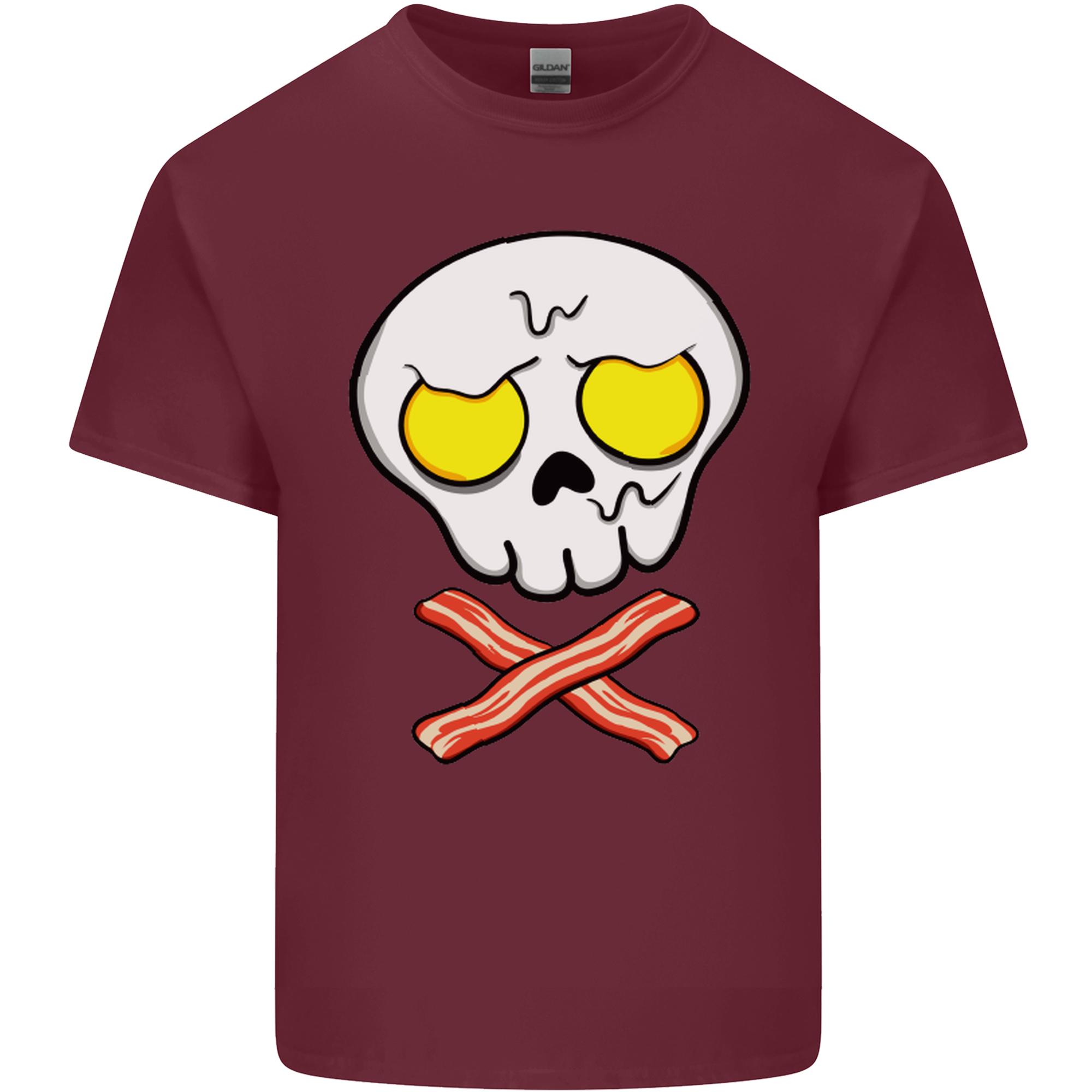 Bacon Egg Skull Crossbones Funny Unisexs Light Cotton TShirt S