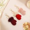 Snow Pu Leather Pendant Fluffy Winter Plush Keyring Fashion Bag Pendant  Gifts