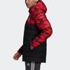 Adidas Manchester United Camouflage Spliced Sports Hooded Down Jacket Winter Men Outerwear Black Red FR3871