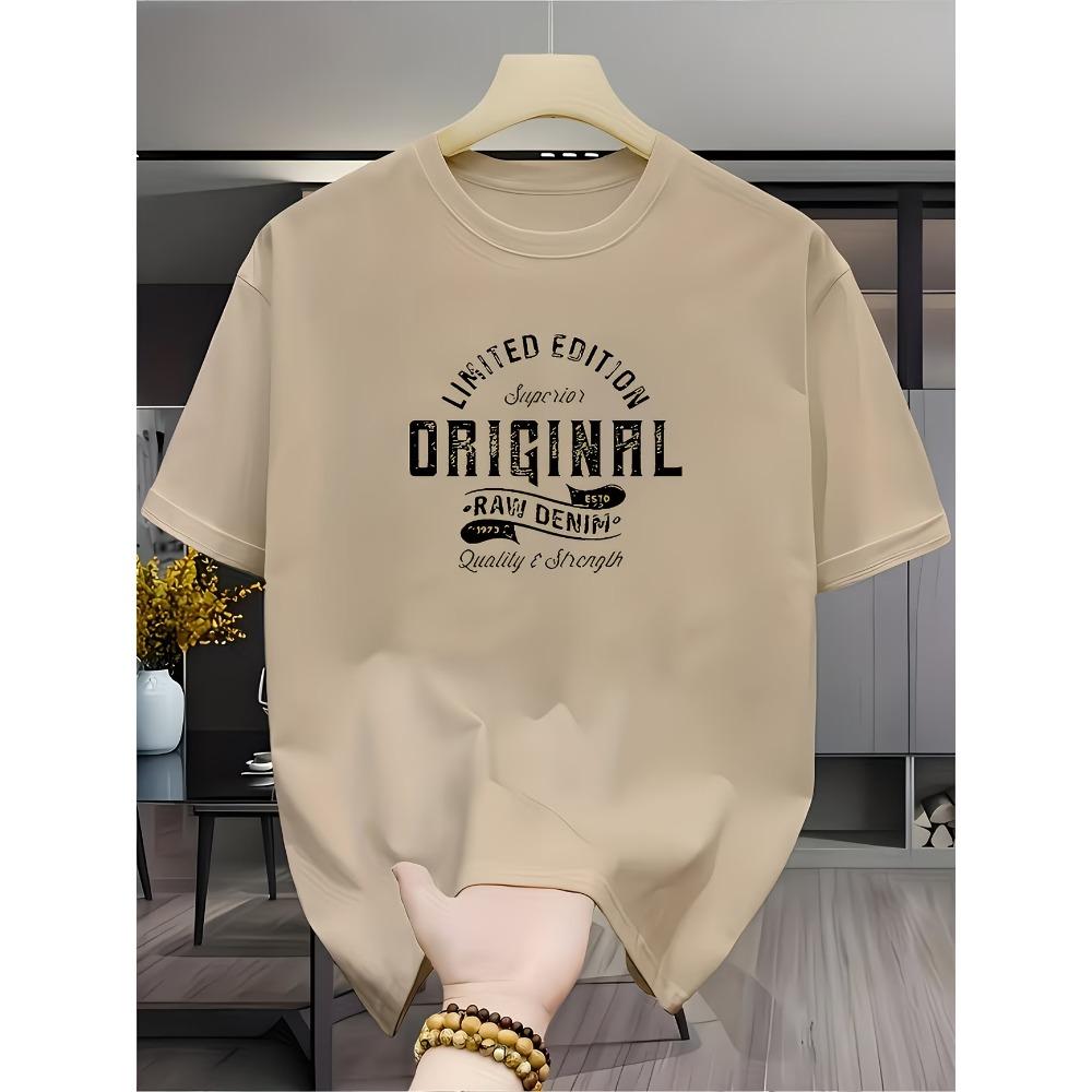 Summer Men's Casual Sports Loose Large Print Comfortable Round Neck Short Sleeved T-shirt Top